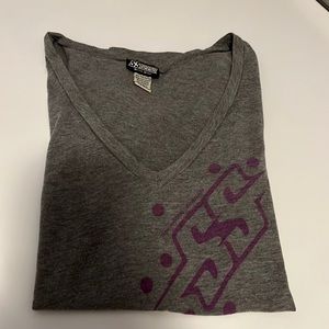 Speed and Strength Womens Tee Heather Grey and Purple